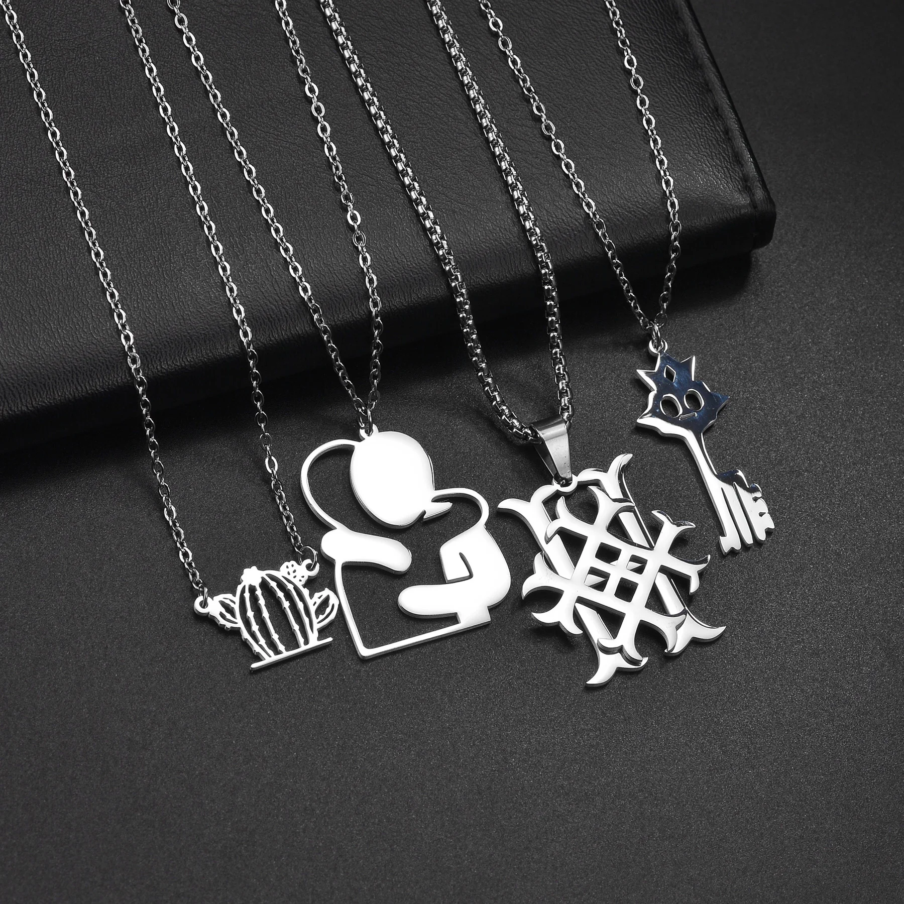 Sifisrri Personalized Customized Children's Drawing Necklace Kid's Art Choker Stainless Steel Design Name LOGO Jewelry Gift