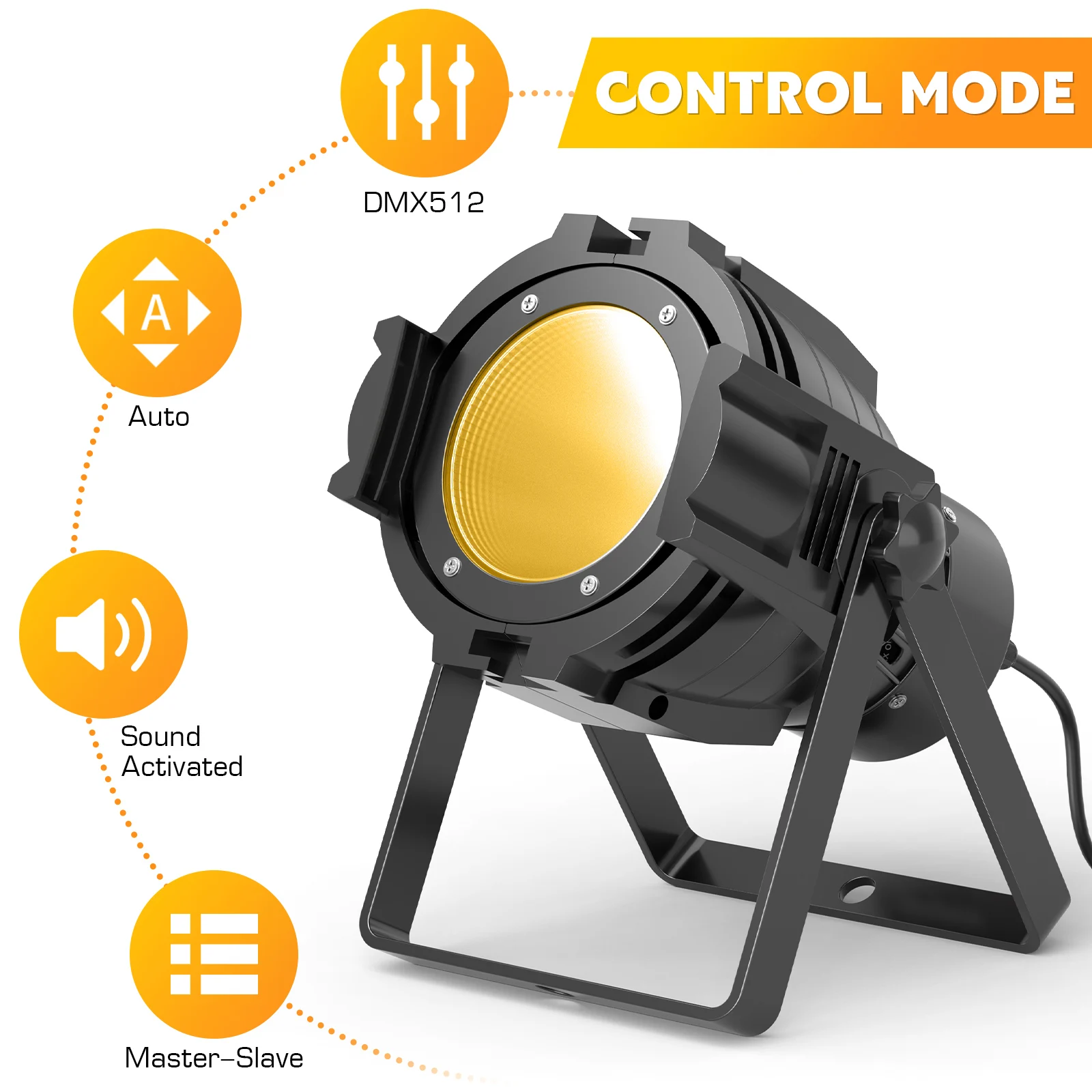 Yiflamefly 4Pcs 80W Par Light Stage Effect COB LED Show Light DMX512 Voice Control for Wedding Performation Theater Party DJ