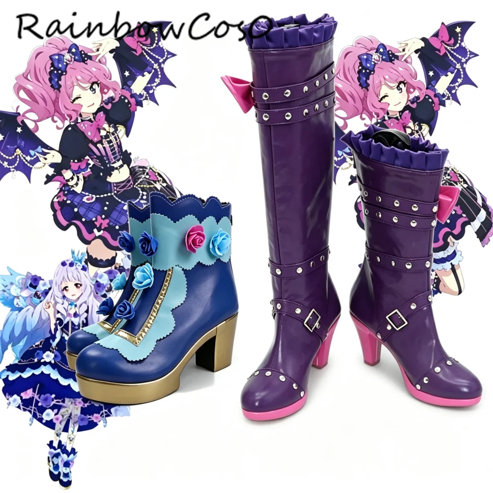 Широганэ Рири Сакураба Рора Aikatsu Stars! Обувь для косплея, ботинки для игр, аниме, Хэллоуина, Рождества, RainbowCos0 W5820