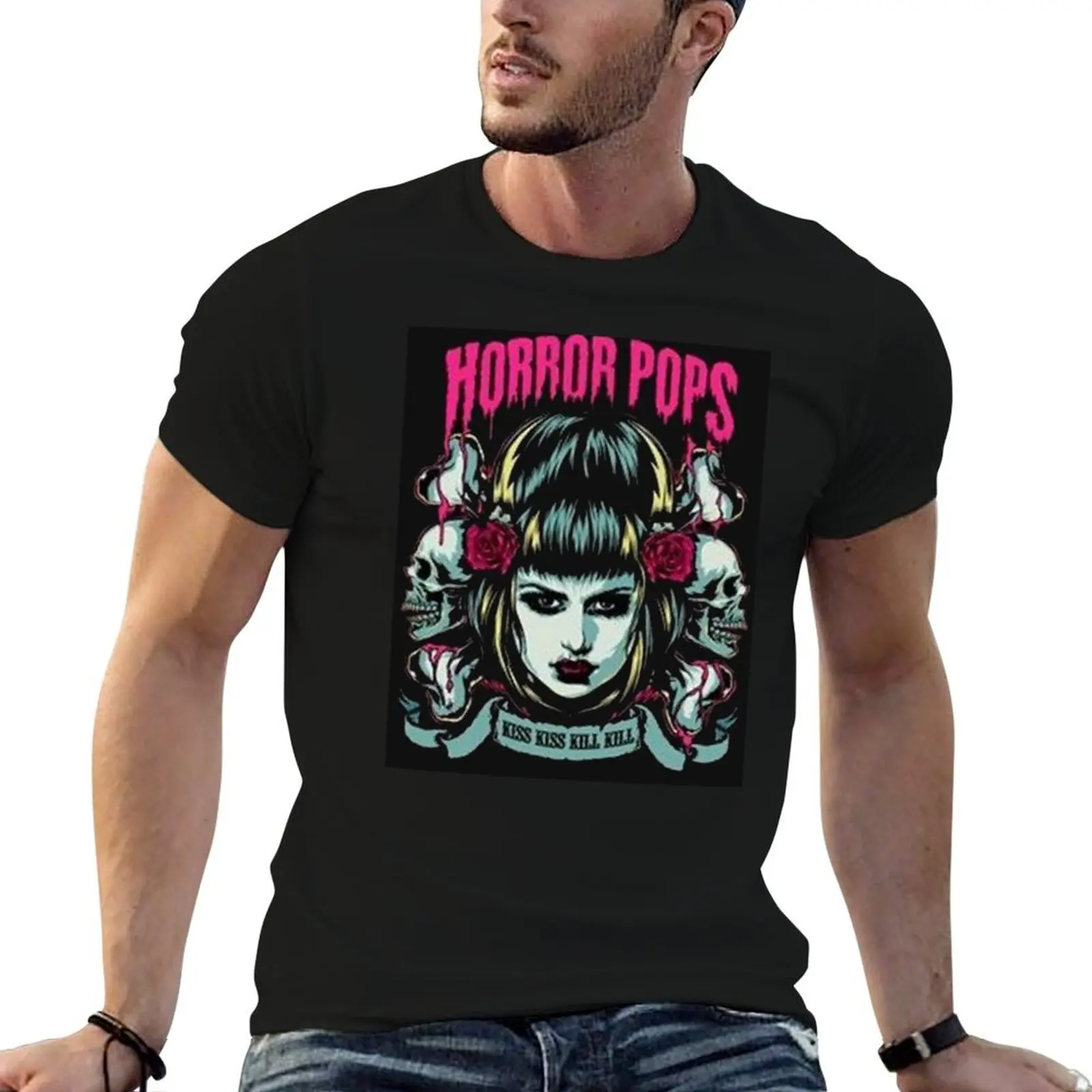 HorrorPops T-Shirt man t shirt cotton t shirts for man cotton cotton t shirts man 100% T-shirt