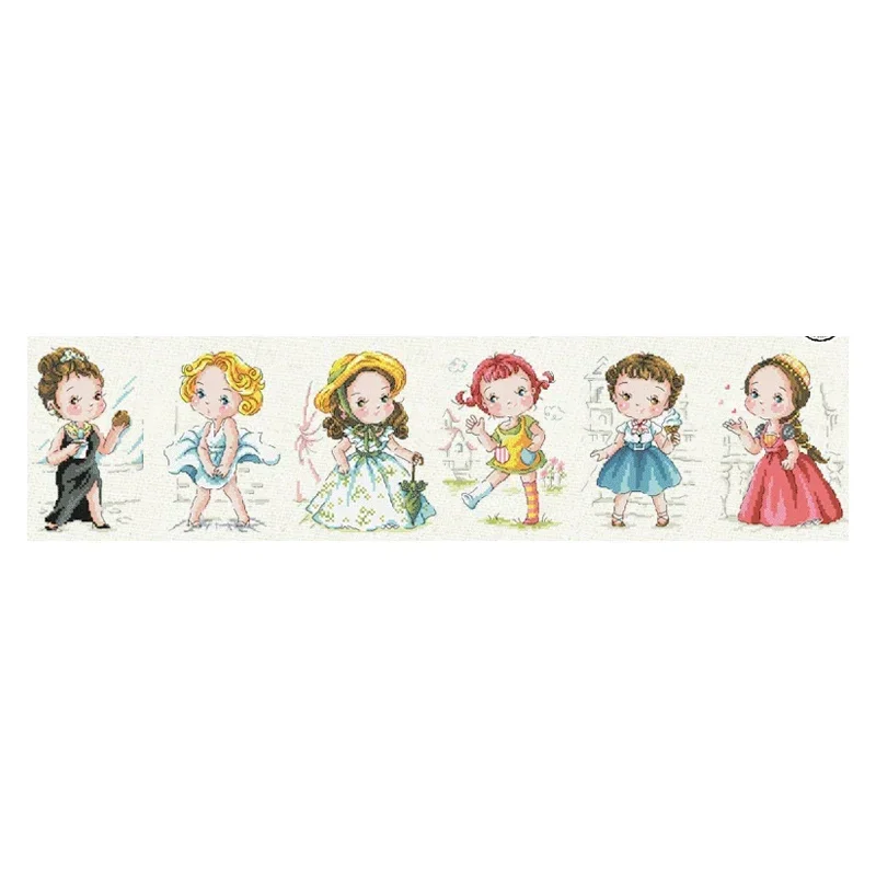 Amishop Gold Collection Popular Counted Cross Stitch Kit Movies In My Memory Six Ladies Women Super Movie Star Actress SO G63