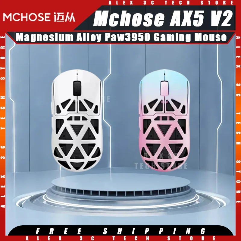 

MCHOSE AX5 V2 Wireless Mouse Tri-mode Magnesium Alloy Paw3950 Sensor Dual 8k Polling Rate Lightweight Customized Gaming Mouse