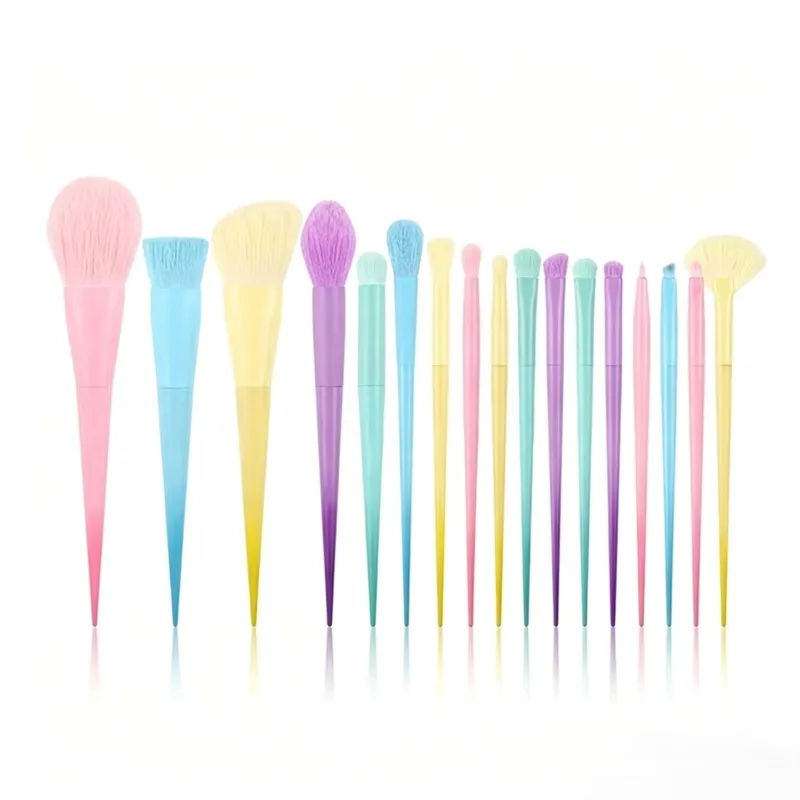 17-color macaron cosmetic brushes set with candy-like dreamy colors - a set of makeup tools