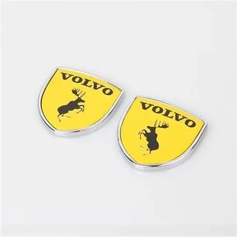 2PCS 3D logo elk badge shield car body tail logo badge or for Volvo XC90xc70x60 40V50V60S50S70S9Elk car stickers Deer Shield