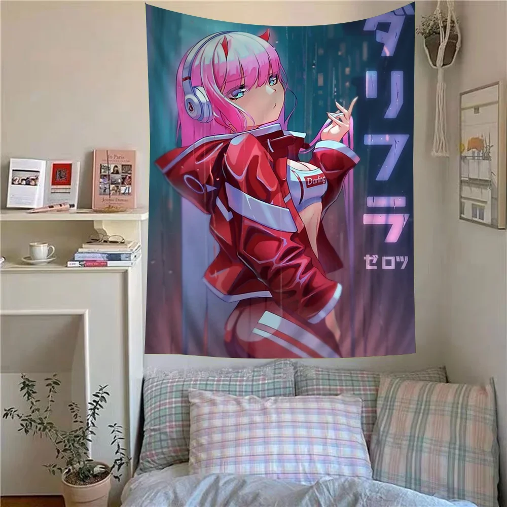 Darling In The Franxx Zero Two Hippie Wall Hanging Tapestries Art Science Fiction Room Home Decor Kawaii Room Decor