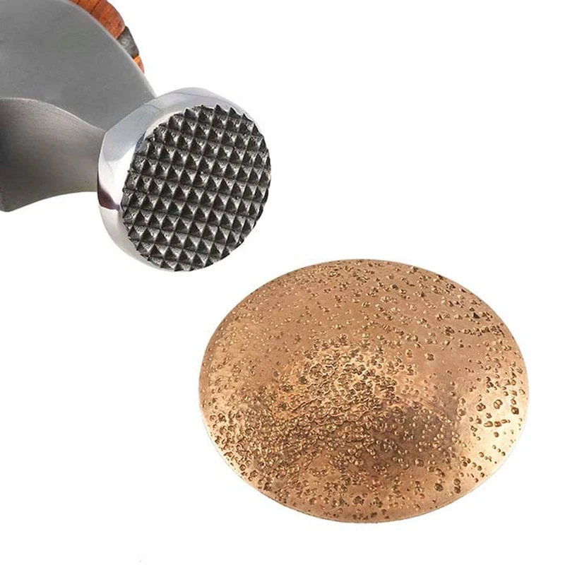 Fretz HMR-22 Jewelers Texturing Hammer Sandstone Texture Dual Flat & Domed Face Crosshatch Design Jewelry Craft Bench Hammer