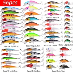 56/28/12/4pcs/lot Minnow Fishing Lures Set Bass Fresh Salt Water Floating Wobbler Tackle Hard Bait Crankbait Pesca Kit set
