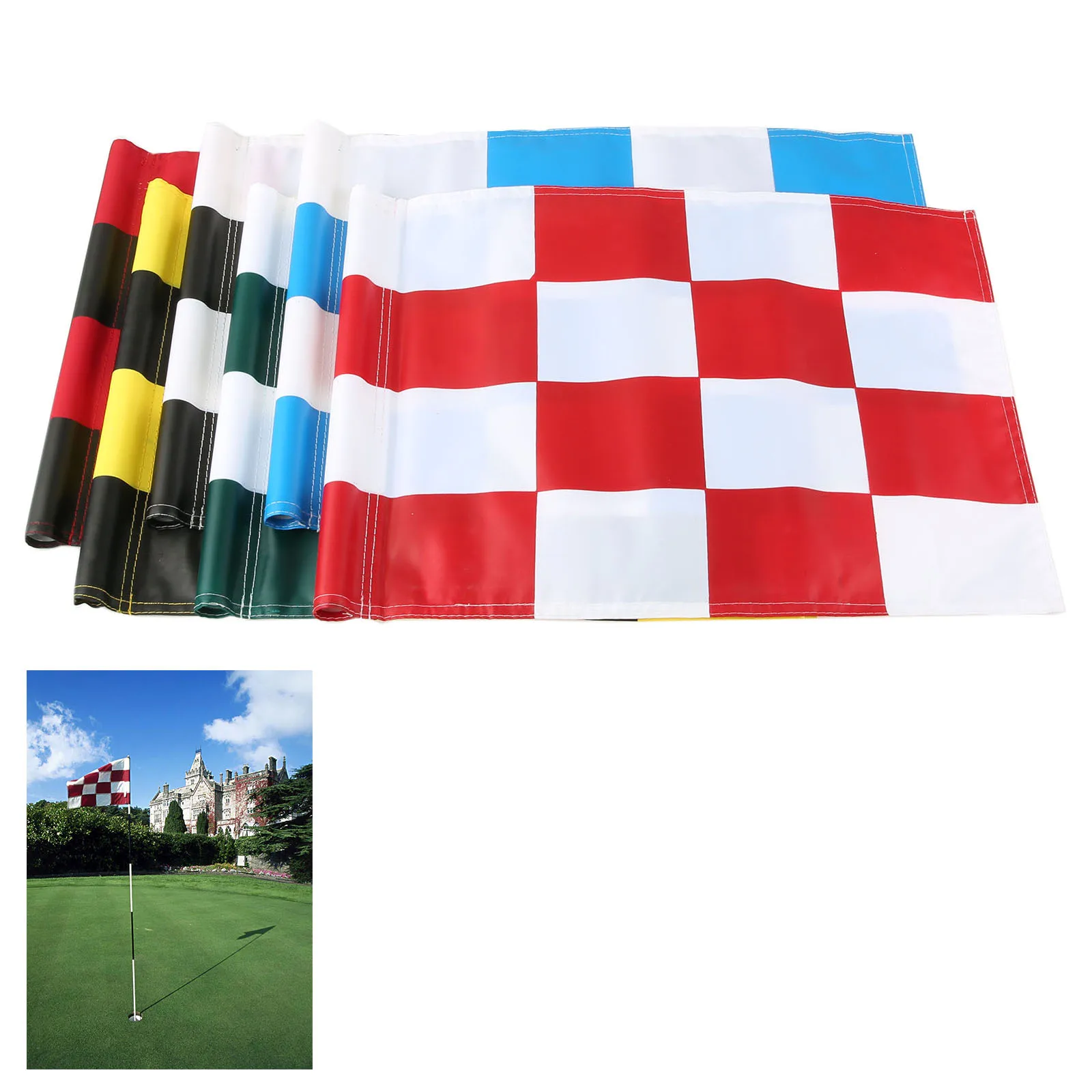 Golf Backyard Training Aids Hole Pole Cup Flags Putting Green Marker for Outdoor Indoor Backyard Golf Courses Practice 51 x 36cm