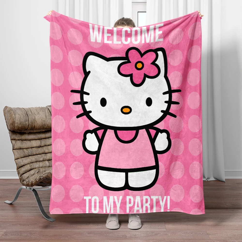 Hello Kitty blanket Sanrio adorns cute girl room to keep warm blanket super cute thin blanket  Portable  Anti-Pilling  Picnic