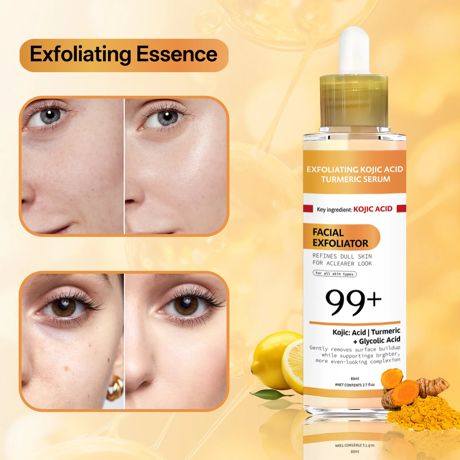 خلاصة تقشير الكركم 80 مل لوشن تقشير خفيف وفعال يرطب البشرة وينظف المسام #5