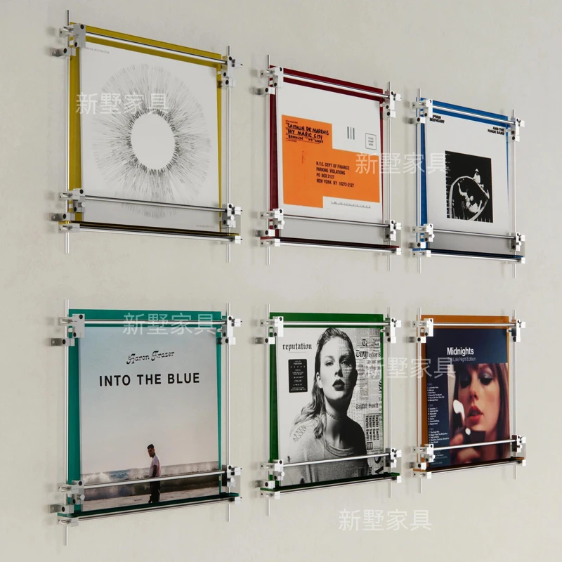 

Acrylic Wall Display Shelf - Multifunctional Floating Organizer for Posters Vinyl Records & Photos, Gallery Wall Decor Frame