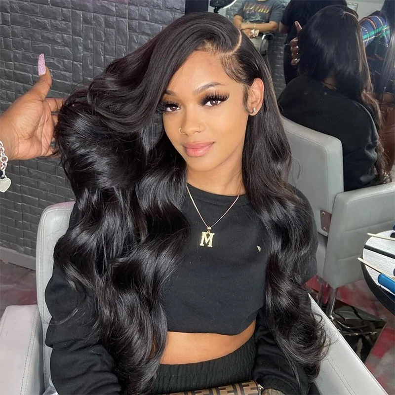 18-26 Inch Body Wave Lace Front Wigs Human Hair 13x4 Lace Front Wigs Human Hair 150% Density Natural Color For Black Woman