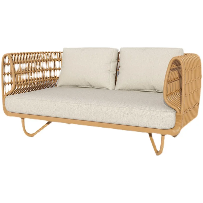 

Outdoor sofa courtyard terrace balcony three people leisure living room combination outdoor rattan chair waterproof sunscreen
