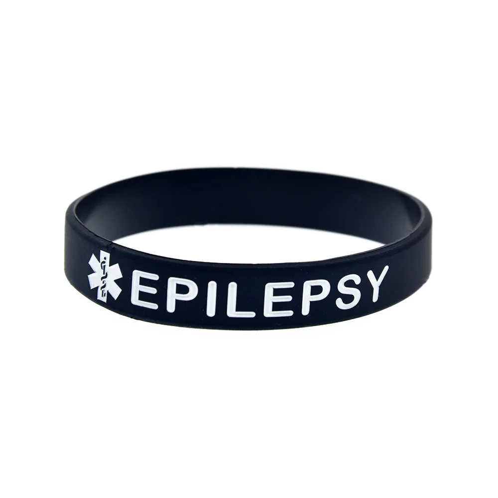 50 Stück Epilepsie-Medizinisches ID-Armband, Sport-Silikonarmband, Gesundheitserinnerungs-Schmuck-Armreif – Detail 2
