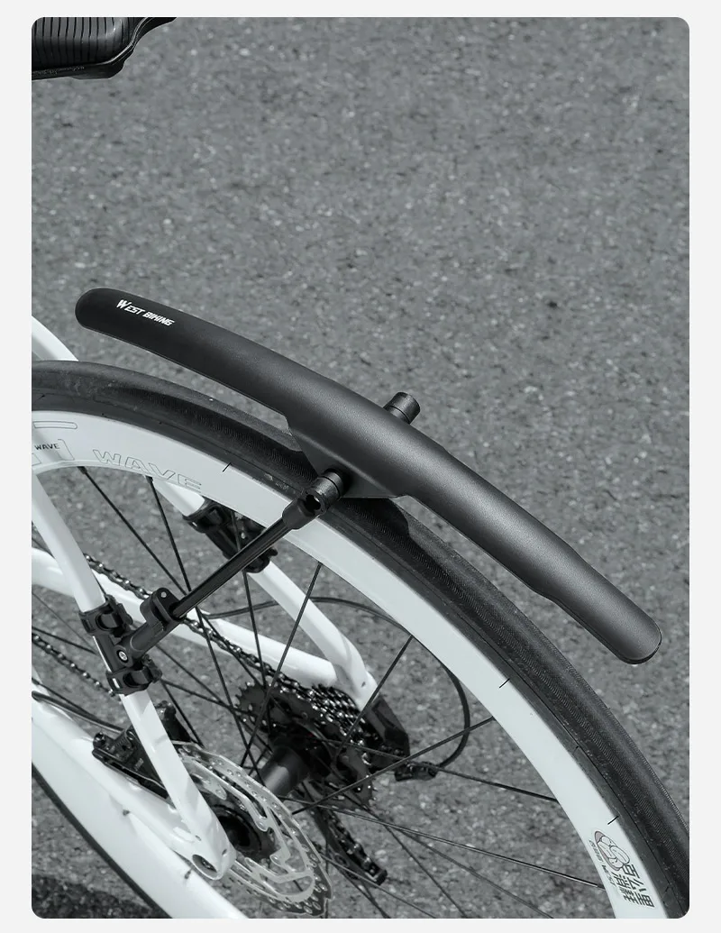 WEST BIKING Schnellspann-Fahrradkotflügel 3,8 cm breit, Doppelstangen-Schutzblech-Set für Rennrad, Gravelbike, Fahrradzubehör für Regenfahrten – Detail 15