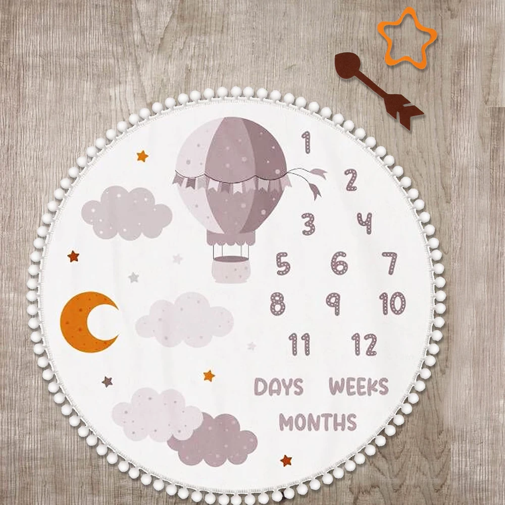 Flannel Month Milestone Blanket Baby First Year Calendar Monthly Growth Chart Shower Gift Newborn Photography  Backdrop