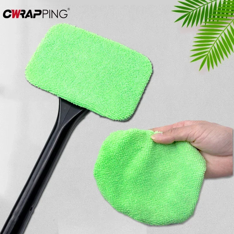 Car Glass Window Cleaner Brush Towel Kit Cleaning Wash Tool Car Glass Window Cleaner Long Handle Wash Tool Brush Car Accessories