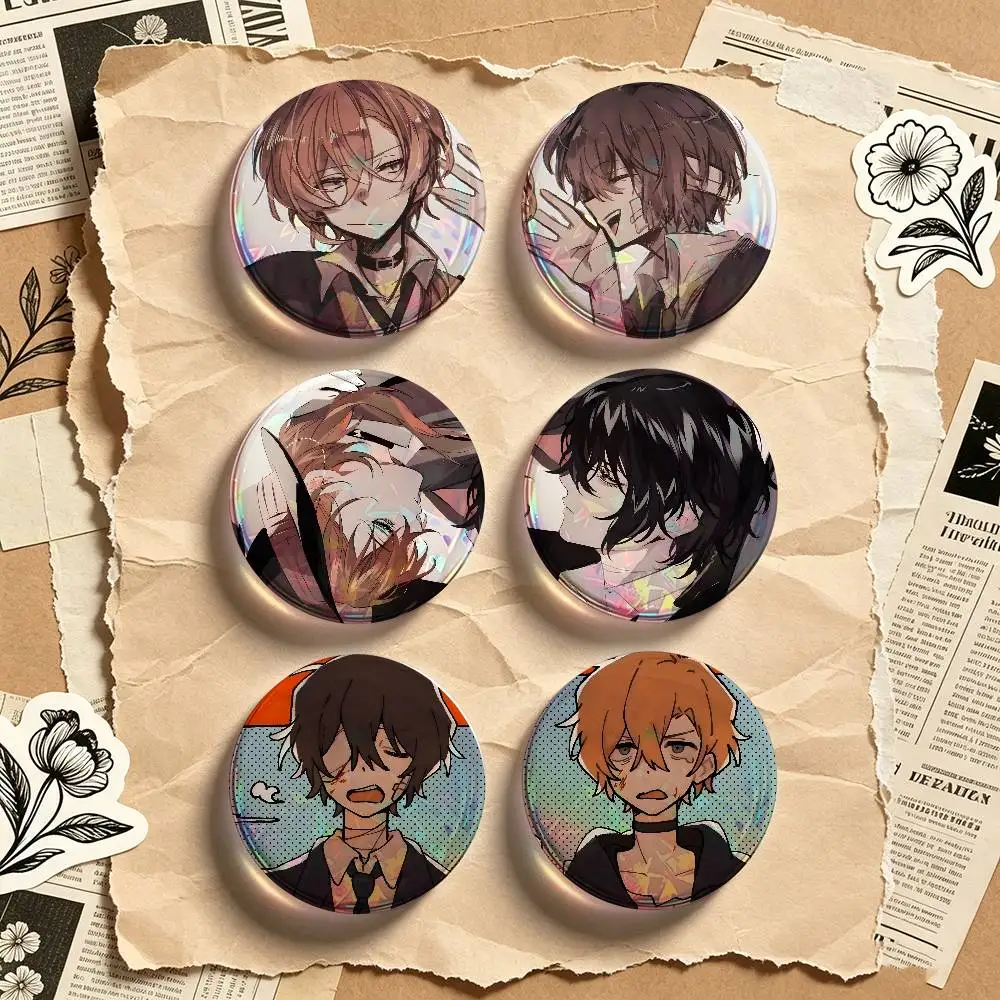 Soukoku Bungo Stray Dogs 2 Pieces Set Badge Set Fashion Brooches for Women Men Backpack Accessory Bag Badge Jewelry Gift