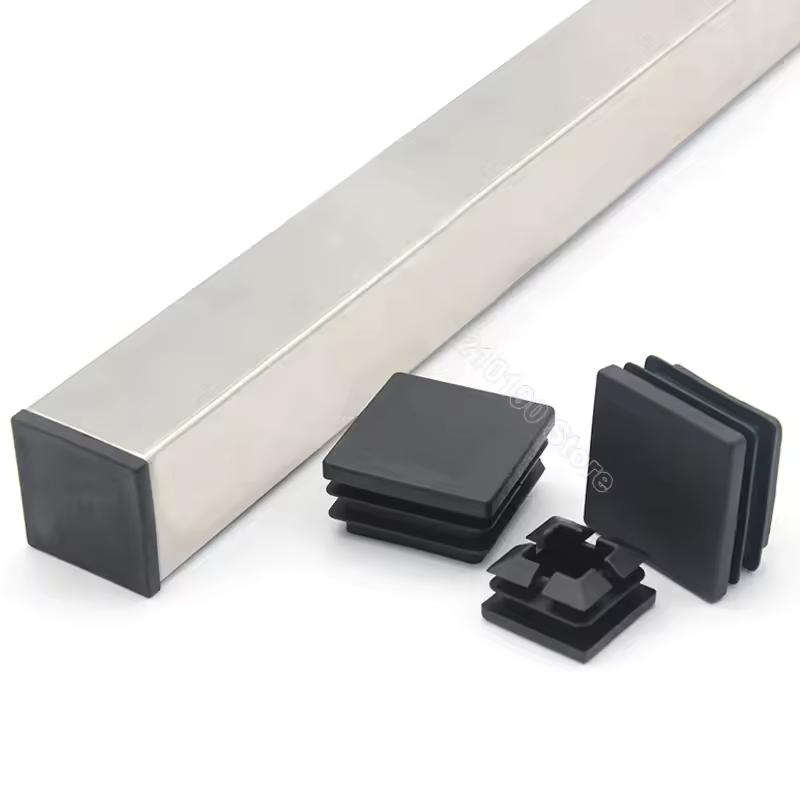 Black Square Pipe Tube Cap Plastic Tubing End Cover Glide Insert Blanking End Plugs Bung 10/13/15/16/18/19/20//22/23/25/28-200mm - Image 4
