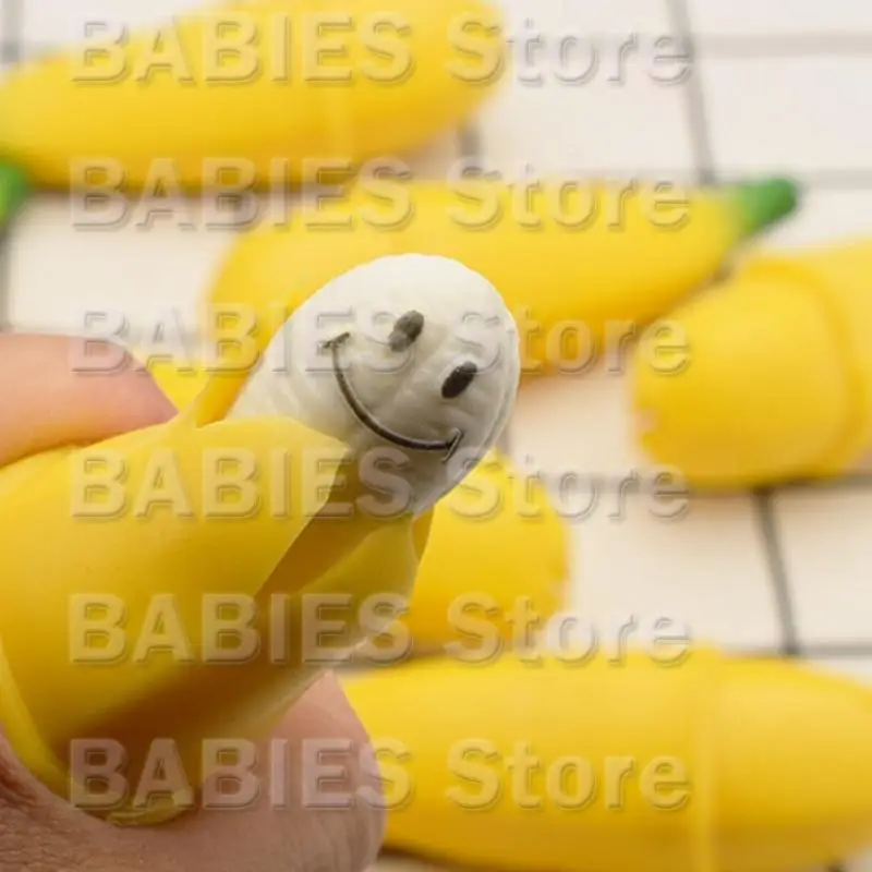 C9GB Sensorisches Zappel Dekompression Spielzeugball Bananen Streich Spielzeug Interaktiver Stressabbau Neuheit für