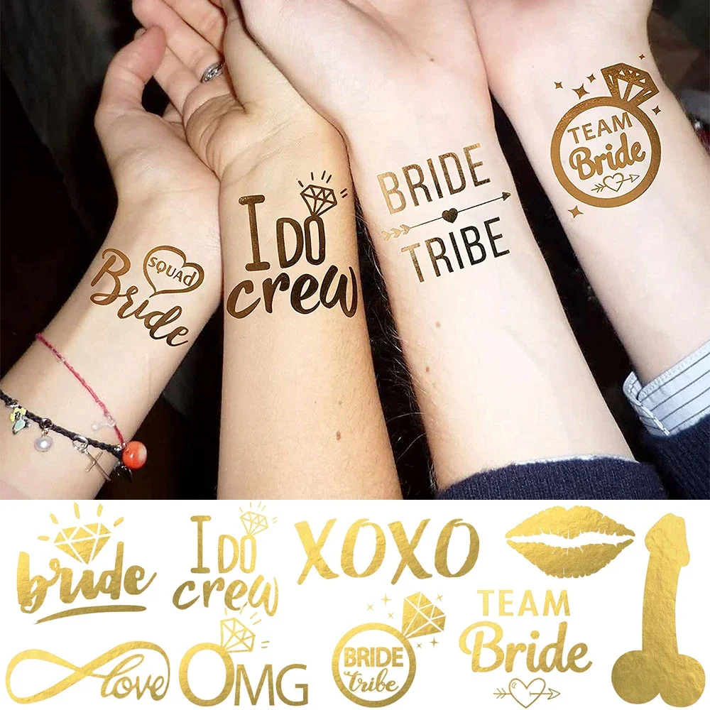 

10Pcs Bachelorette Party Temporary Tattoo Stickers Valentine's Day Hen Party Decorations Wedding Bride To Be Supplies