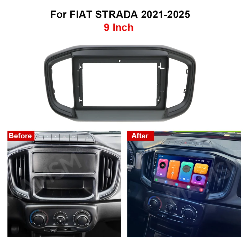 QSZN 9 pulgadas para FIAT STRADA 2021-2025 Android Radio de coche Marco estéreo GPS MP4 arnés de cableado Multimedia kit de caja Canbus