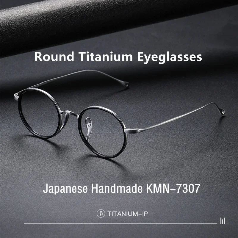 

Janpanese Ultralight Titanium Frame Hand-Made Glasses Retro Myopia Gafas Spectacles Round For Men Women Prescription Eyeglasses