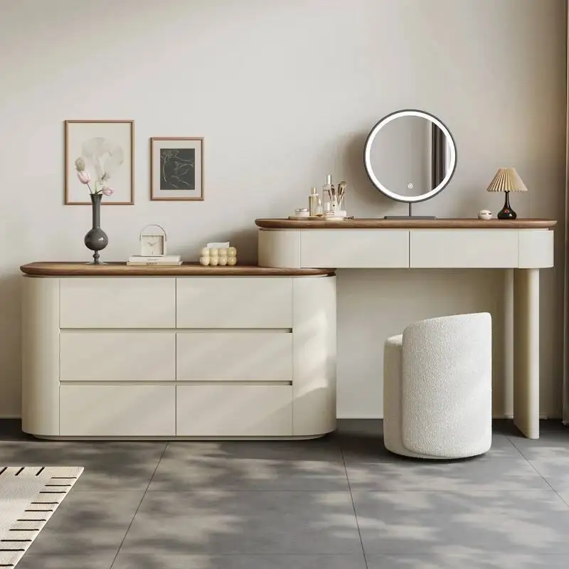 

Regale Makeup Vanity Table Light Mirror Glamour Italian Style Dressing Table Design Retractable Reception Beauty Home Furniture