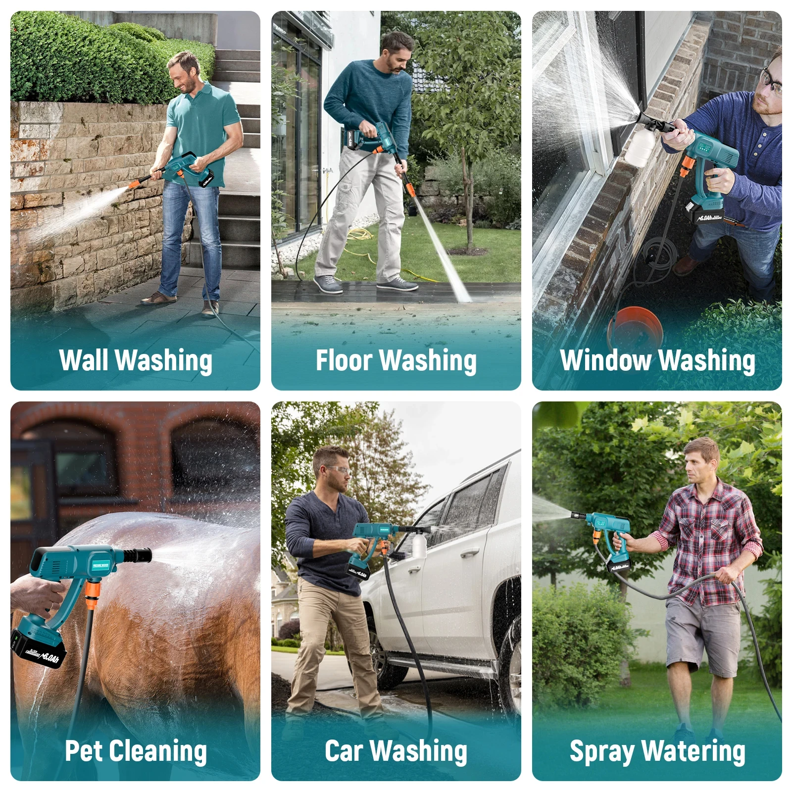 Cordless Pressure Washer Compatible For Makita 18V Series Battery Power Handheld High-Pressure Washer Gun for Car/Home Cleaning