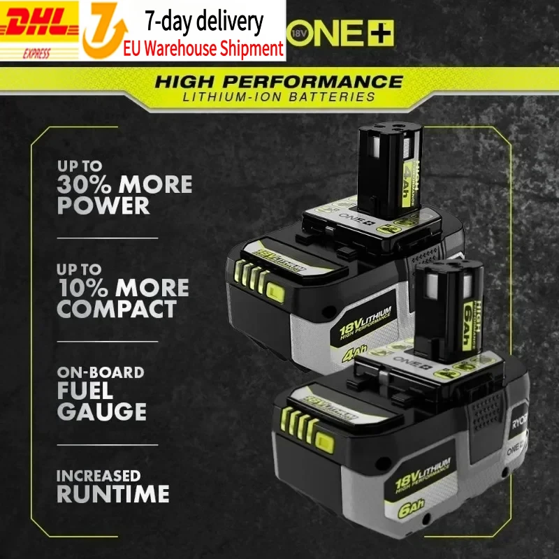 ForRYOBI ONE+ High-performance Lithium Battery 18V No Memory Effect, Low Self Discharge, Suitable for All ONE+tools P104,P107