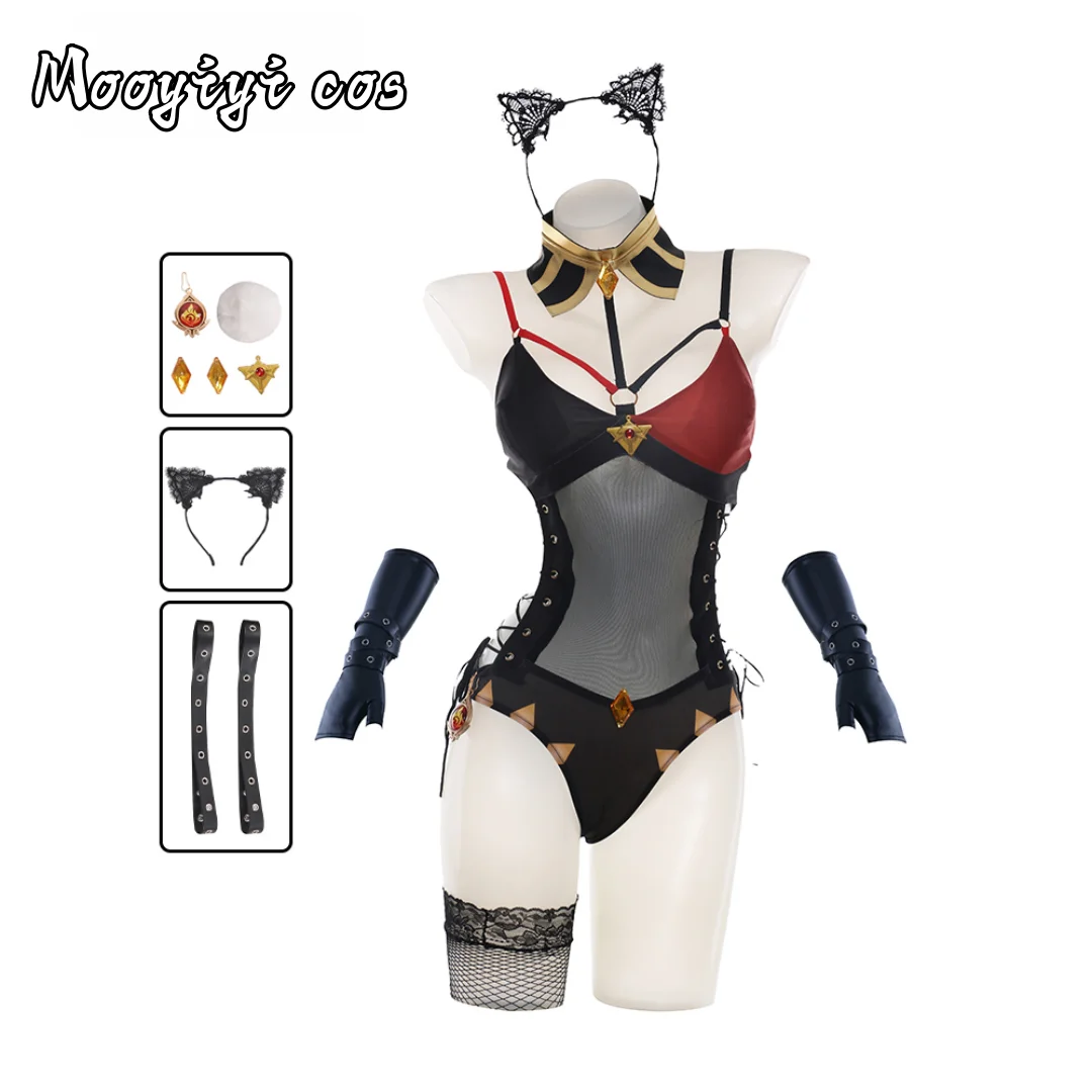 

Игра с кроликом Genshin Impact Dehya Косплей Костюм Хэллоуин Рождество Комикс Выставка Аниме Женщины S-XL Банни Девушка В НАЛИЧИИ