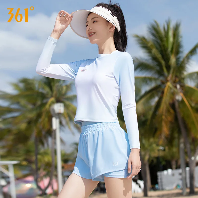 Women 1/2Pcs WaterProof Outdoor Beach Surfing Push Up SwimSuit Short/Long Sleeve Quick-Drying Front Zipper Bathing Swim Skirt