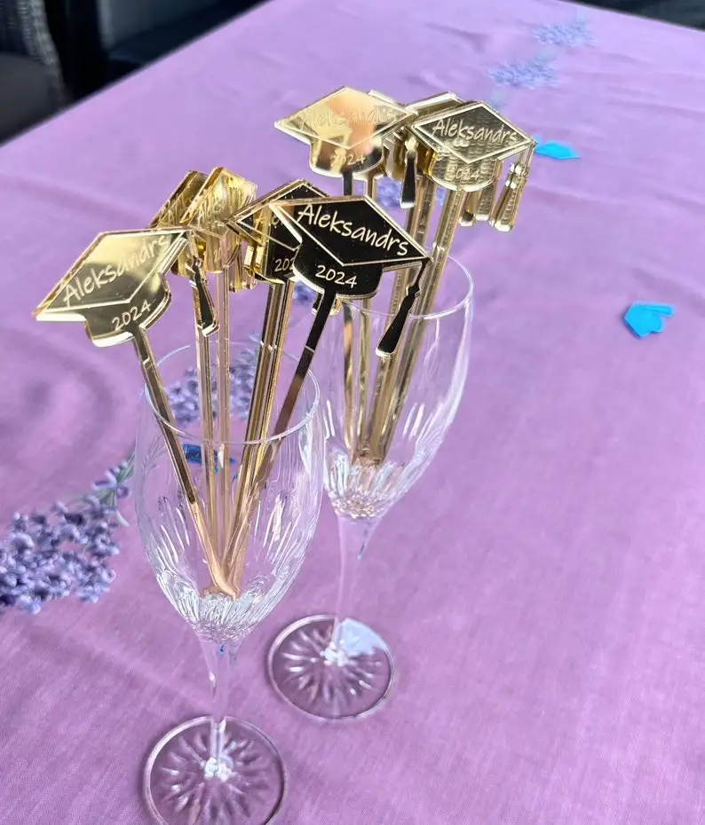 30/50/100Pcs Custom graduation Graduation PARTY Drink stirrers  Class stirrers Personalized drink decor Graduation 2024