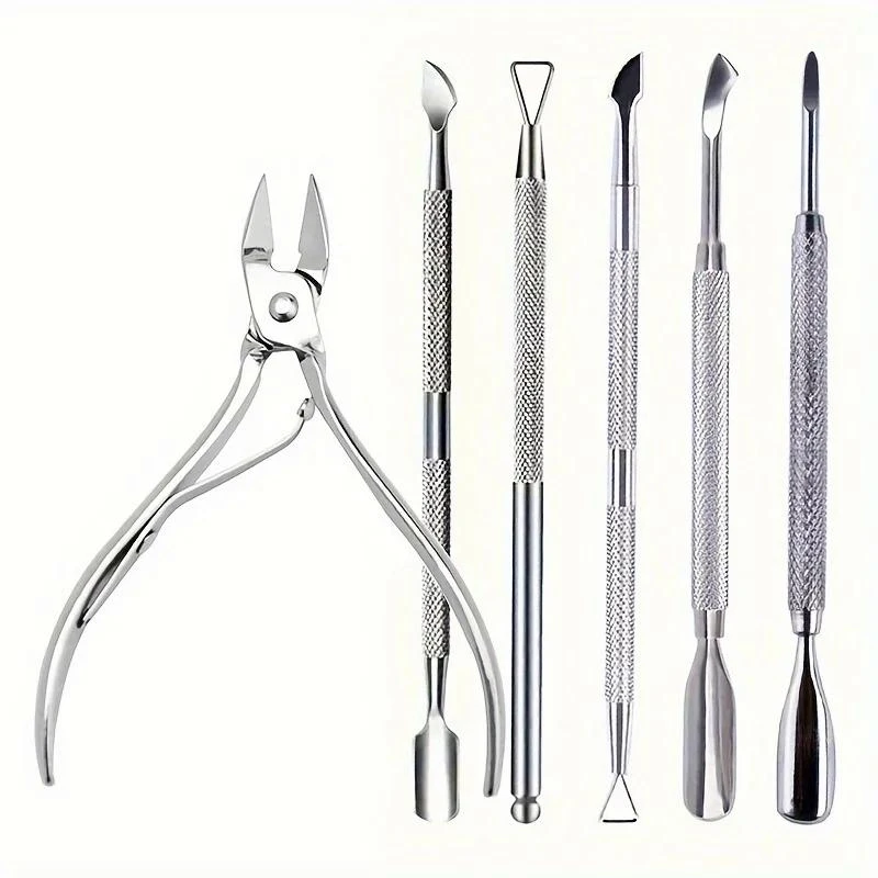 Nail Professional Stainless Steel Nail Cutter Scissor Nippers Muti Function Cuticle Pusher Remover Nail Care Manicure Tools Kits