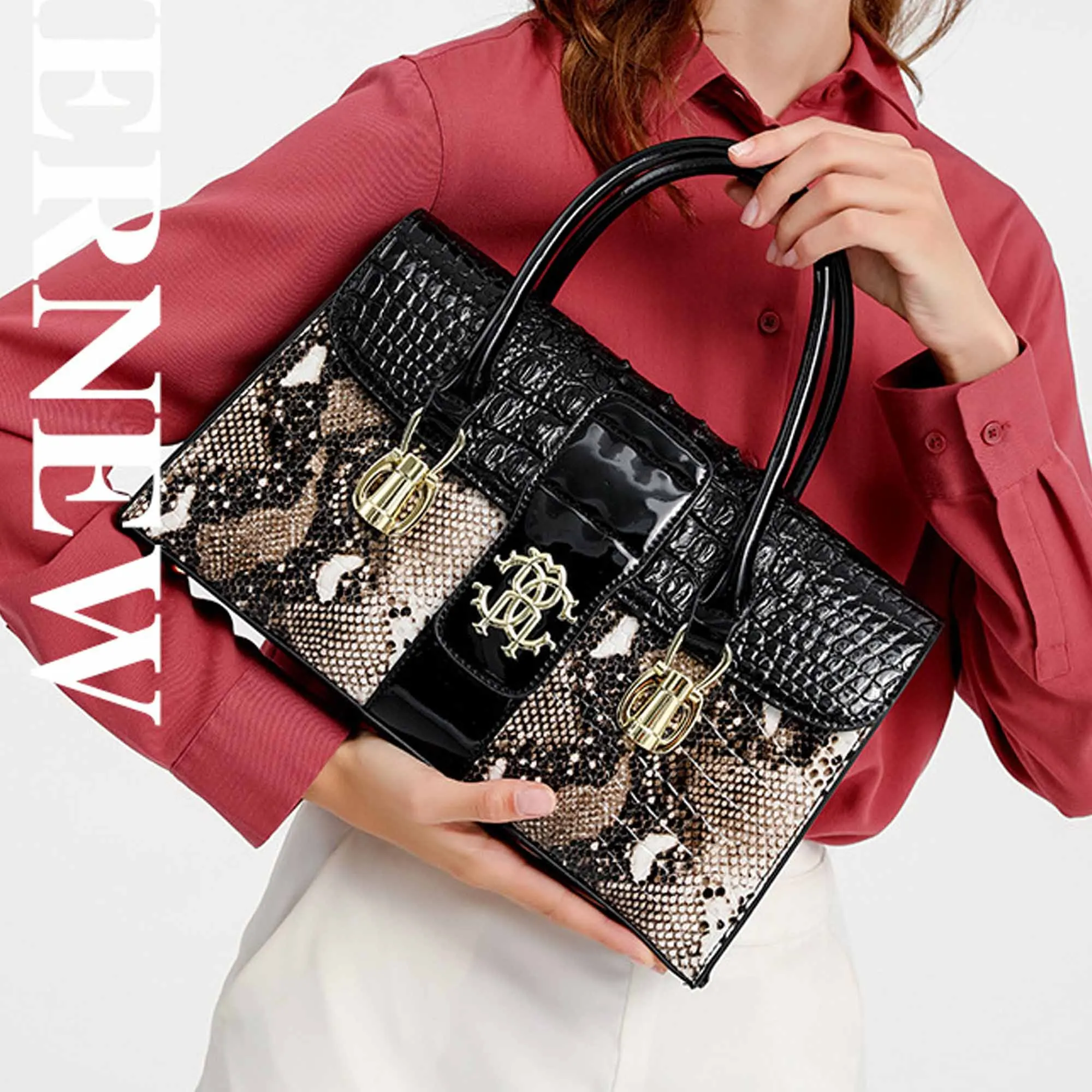 Women Handbags Leather Bag Purses Serpentine Shoulder Messenger Bags Designer Luxury Top Handle Satchel