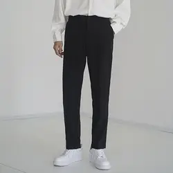 Korean Trend Simplicity Spring Summer New Casual Pants Men's Solid Zipper Pockets Fashion Versatile Thin Style Slim Suit Trouser