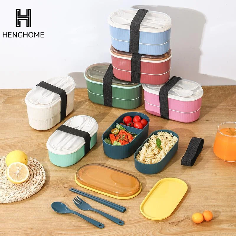 Double-layer Lunch Box Lunch Box Food Storage Container Fresh-keeping Box Microwave Tableware Lunch Box