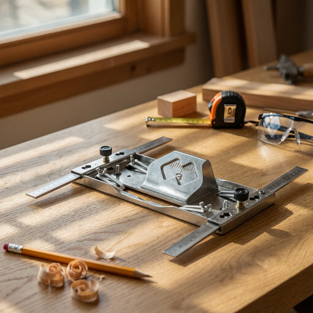 Board Cutting Guide Stainless Steel Perimeter Trimming Guide Woodworking Tool Built-in Level Sliding for Workshop