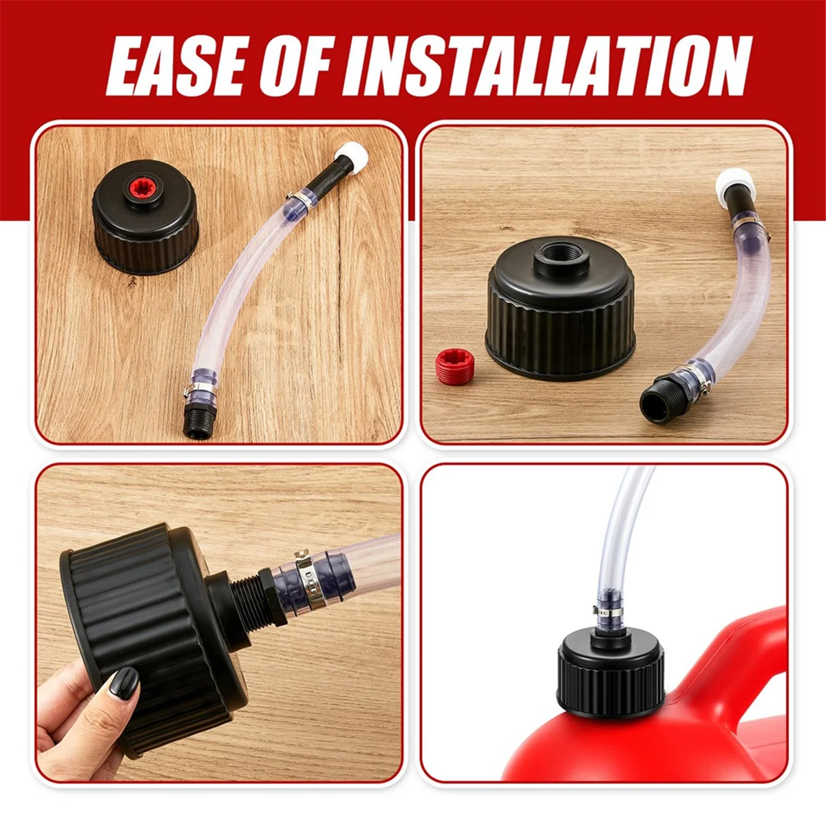 BISM1, 4 piezas, manguera de llenado de combustible, tapa de repuesto de combustible de carreras, manguera de jarra de combustible LC2, tapa de lata de Gas para tanque de combustible de jarra de Gas de 5 galones