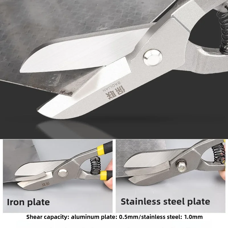 Blechschere, Hochleistungs-Blechschere, Schere zum Schneiden von Metallblechen, Luftfahrt-Schere, Edelstahlplatten-Schneider, Handwerkzeug, Schere – Detail 7