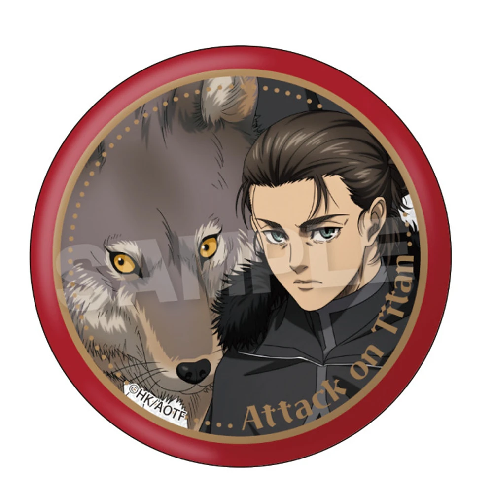 58mm Anime Attack on Titan Eren Jaeger Hans Zoe Mikasa Ackerman Cosplay COSTUME Badge Pin SPTE Tinplate Brooch﻿ Prop Xmas Gift