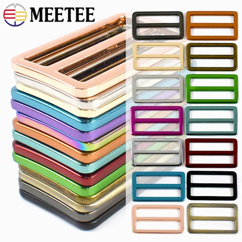 

50Pcs 20-38mm Tri Glide Slider Metal Buckles for Bag Strap Pet Collar Belt Hook Webbing Adjust Buckle DIY Hardware Accessories