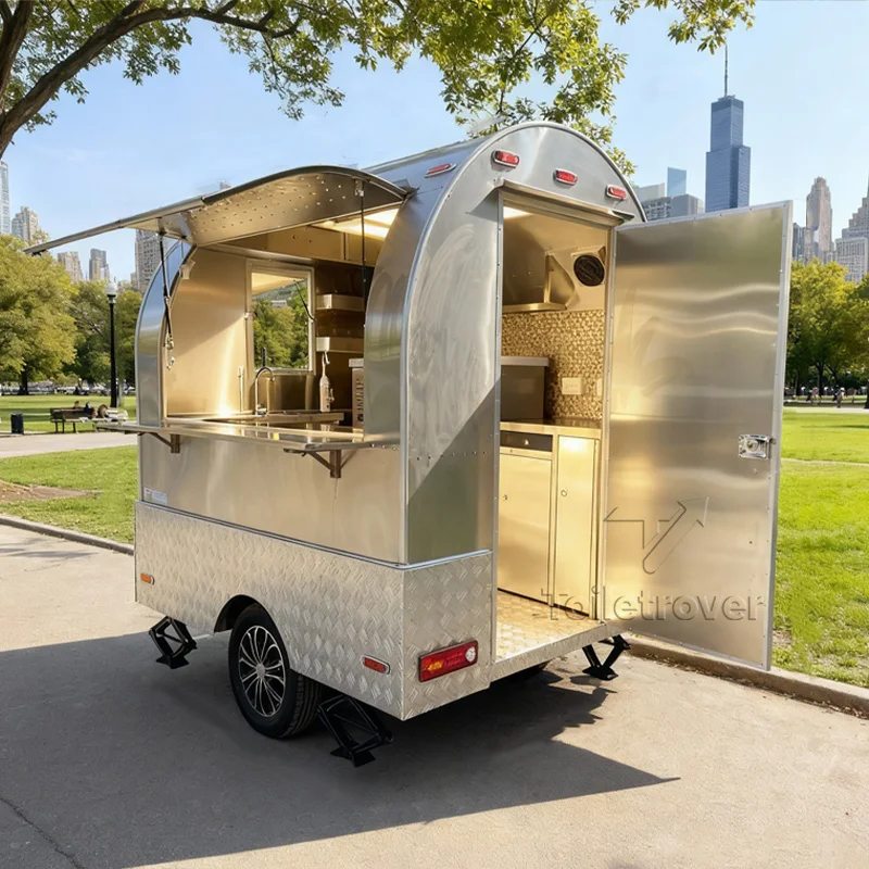 

Modern Street Fully Equipped Food Trailer Lemonade Juice Wine Pancake Dessert Bubble Tea Coffee Boombox Food Truck for Sale