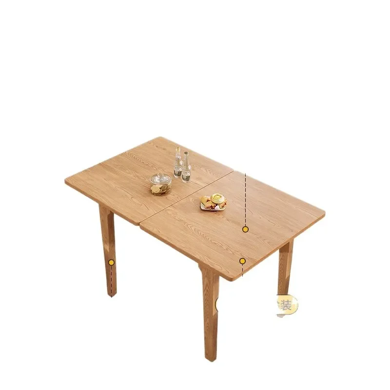 Internet celebrity small apartment folding modern retractable dining table and chair combination simple household rectangular