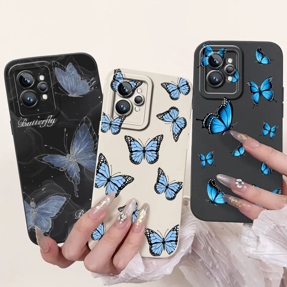 Love Heart Girly Phone Cover For Realme GT2 Pro Case Realme GT Neo2 GT2 GT Neo 3T Funda Soft Matte Silicone Lens Protection Capa