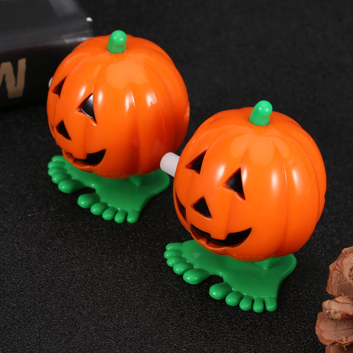 

2 Pcs Clockwork Toy for Kids Pumpkin Wind up Toys Halloween Props Child