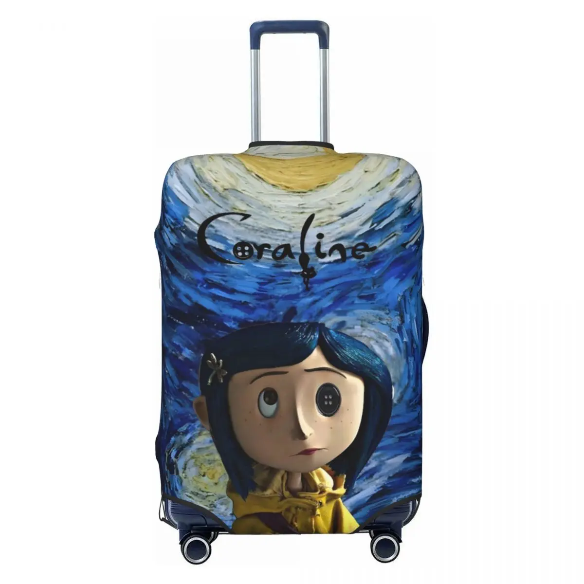 

Custom Funny Coraline Other Mother Luggage Cover Protector Dust Proof Horror Scary Movie Travel Suitcase Covers