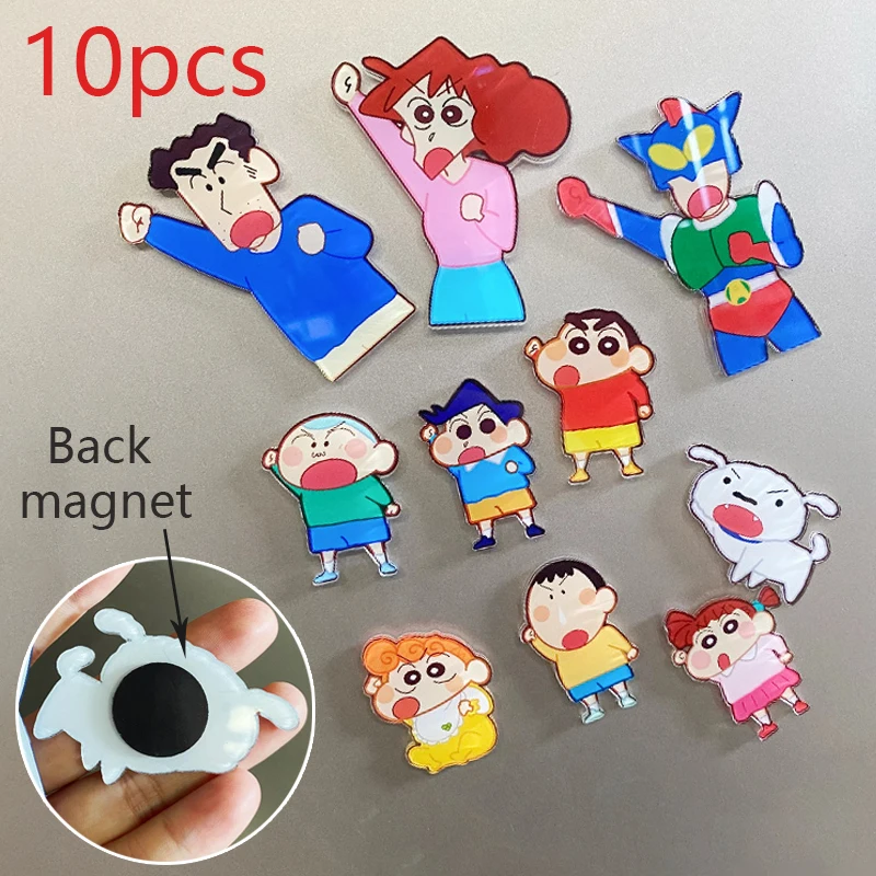 10 Stück Crayon Shin-chan Kühlschrankmagnete Cartoon Kühlschrankmagnet Kreative Heimdekoration Foto Tafel Nachrichtentafel Erinnerung