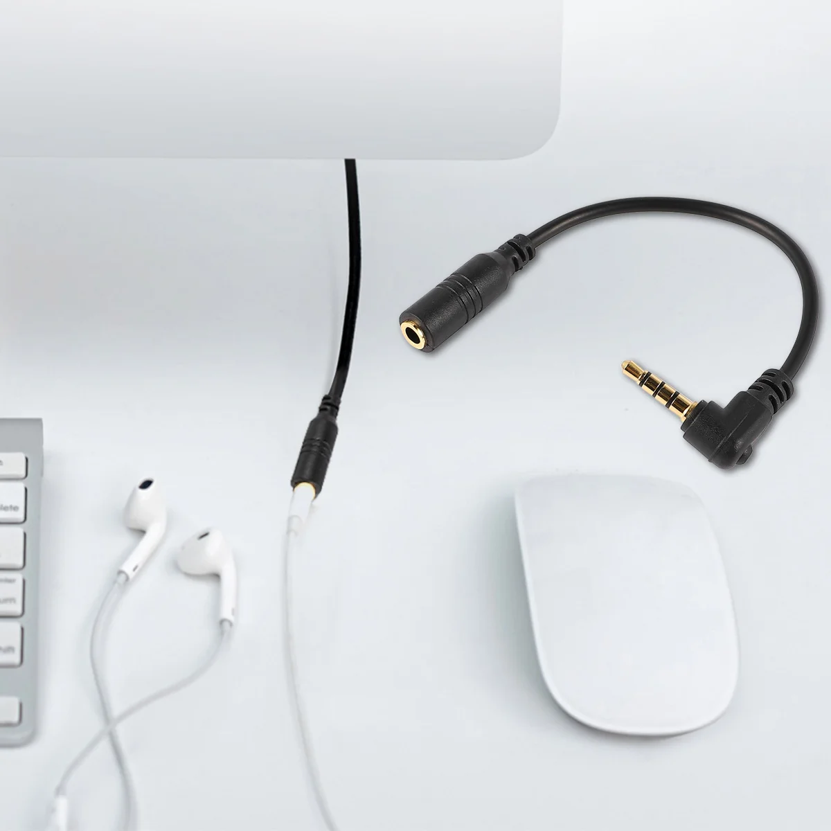 

2Pcs Microphone Trs to Trrs Adapter Cable Professional Converter for Phone Tablet Camera Recording Trs to Trrs Adapter