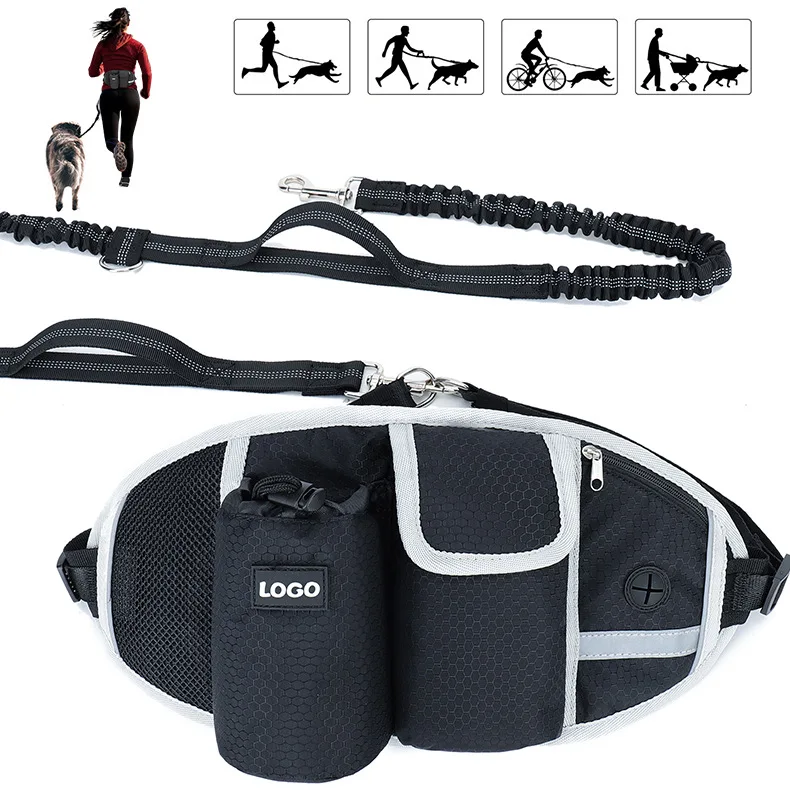 

Outdoor Running Dog Walking Bags Training Pet Leash Reflective Hands-Free Waist Treats Bag Pack Unisex Fanny Pack Multifunction